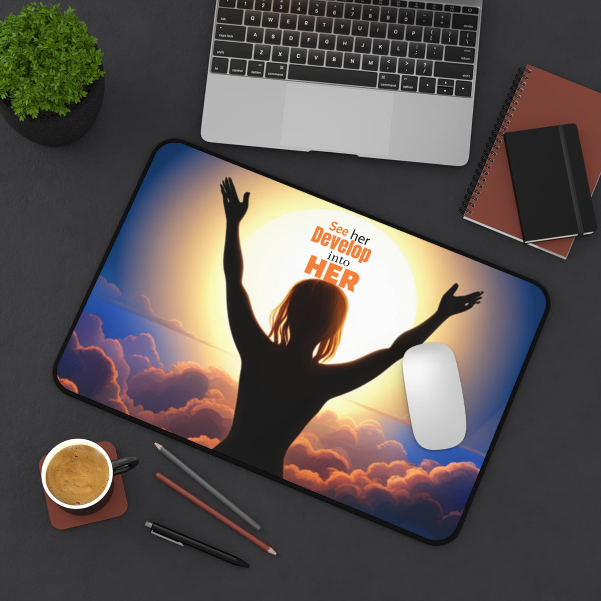 "BECOMING HER" Desk Mat