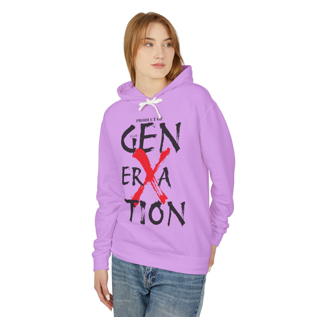 "Property of Generation X" Unisex Lightweight Hooded Sweatshirt