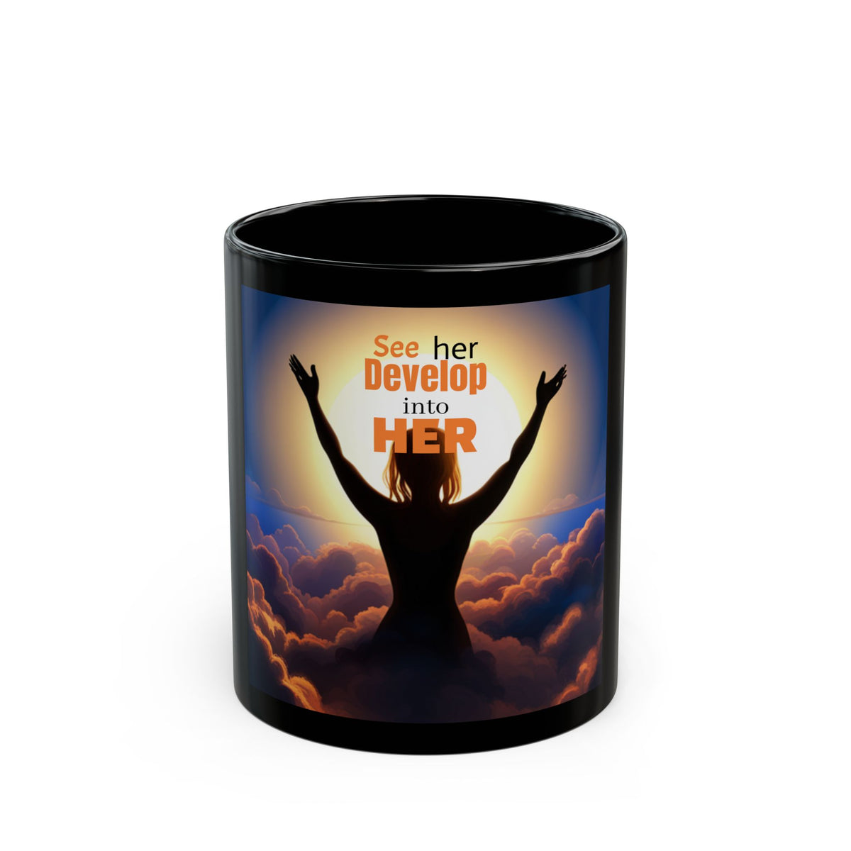 "BECOMING HER" Black Mug (11oz, 15oz)