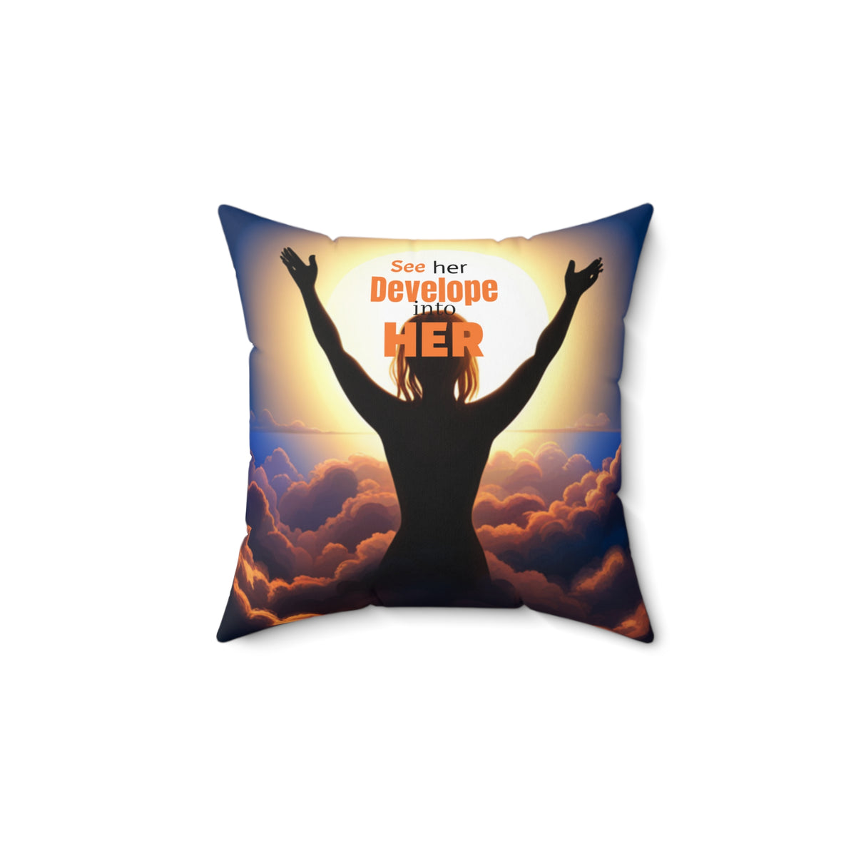 "HER" Spun Polyester Square Pillow