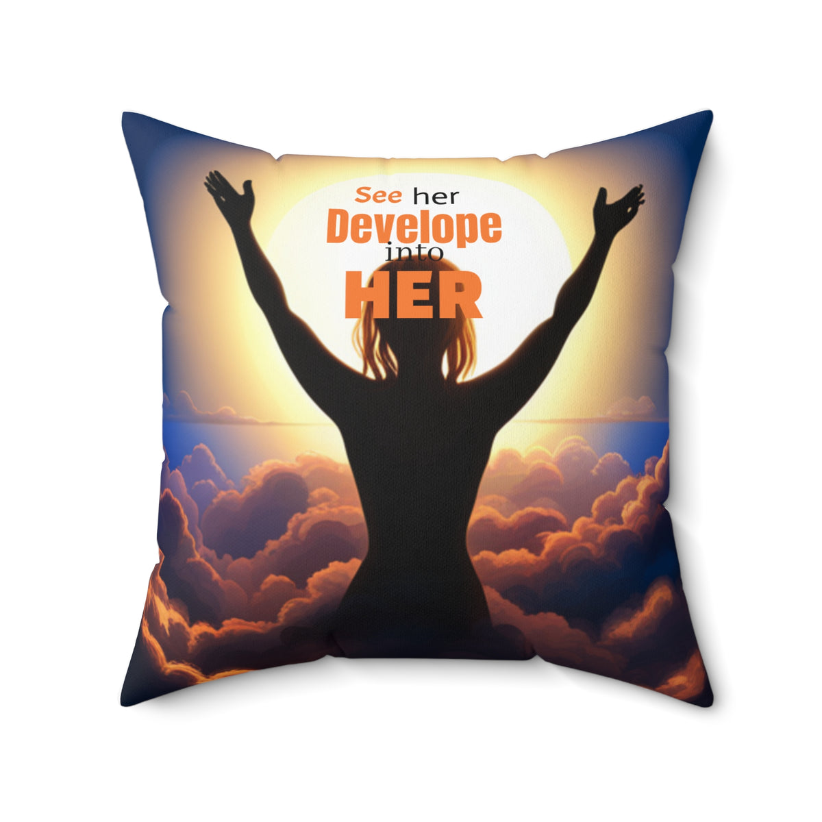 "HER" Spun Polyester Square Pillow