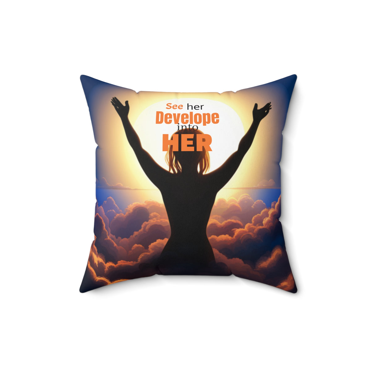 "HER" Spun Polyester Square Pillow