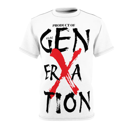 "Property of Generation X" Unisex Cut & Sew Tee (AOP)