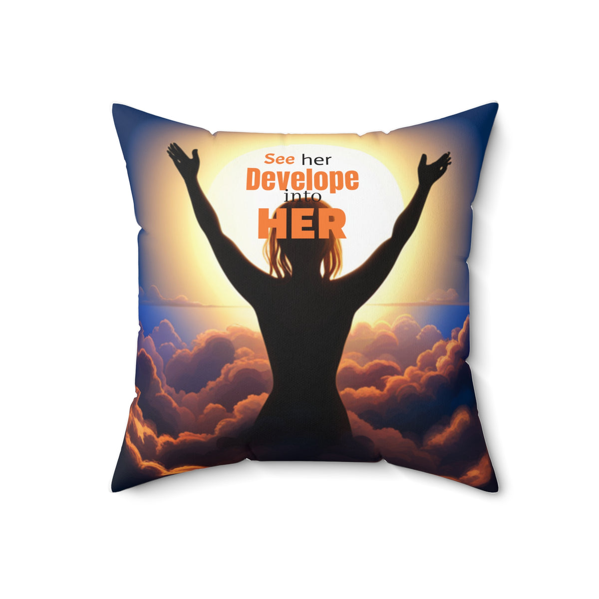 "HER" Spun Polyester Square Pillow