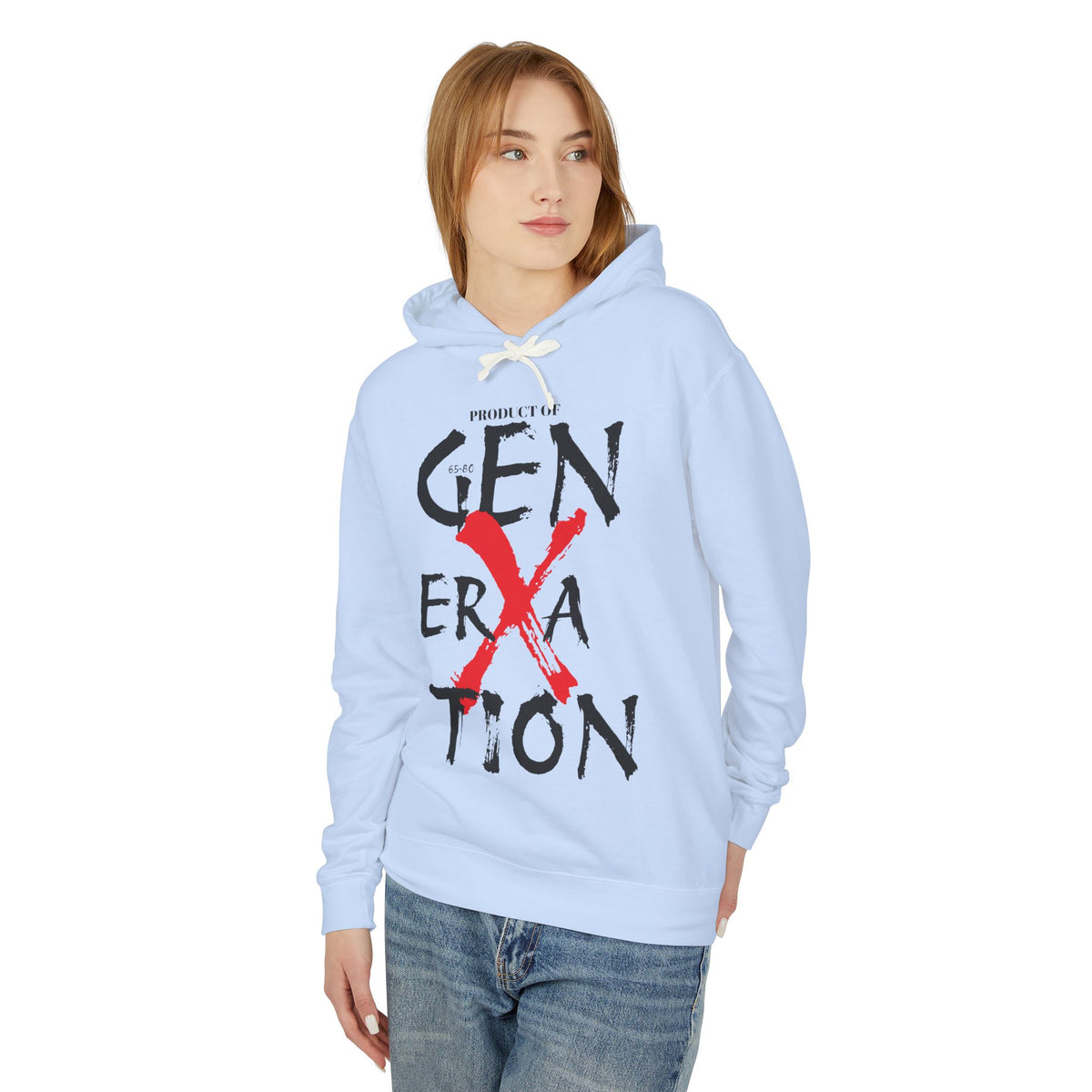 "Property of Generation X" Unisex Lightweight Hooded Sweatshirt