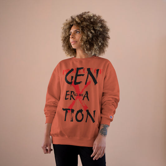 "Property of Generation X" Champion Sweatshirt, Double Dry® technology, cotton/polyester blend with "C" logo on the left sleeve
