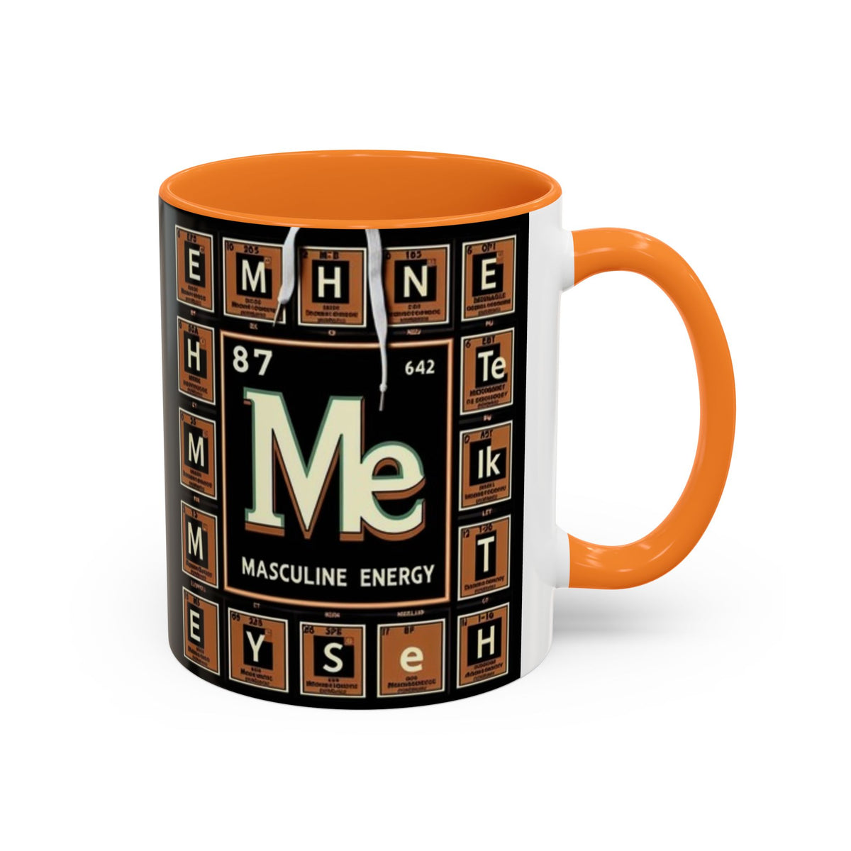 "Masculine Energy" Black ceramic mug,C-shaped easy-grip handle, lead-free, microwave and dishwasher-safe (11-ounce,15-ounce)